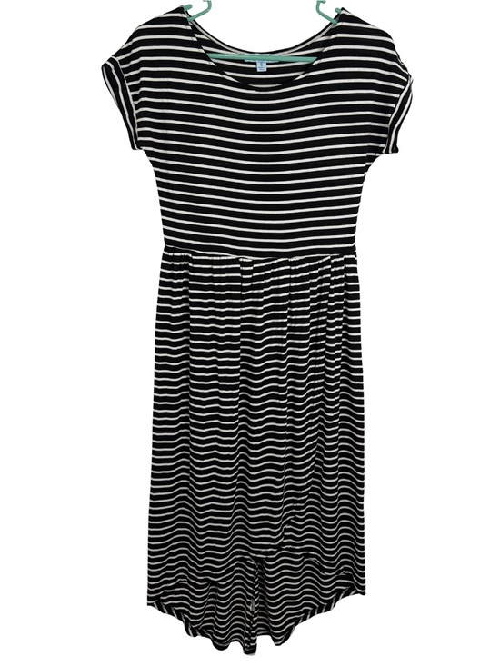 She + Sky Dresses & Skirts - 3/$20 She + Sky Black and White Striped Short Sleeve Midi Dress Size Small